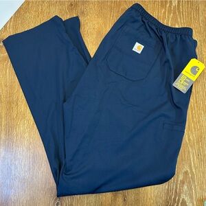 Women's Carhartt Scrub Force Modern Fit Twill Straight Leg Navy Pants NWT